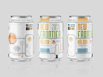 New Frontier Kolsch Can beer week can craft beer design illustration mars one nasa packaging sf space