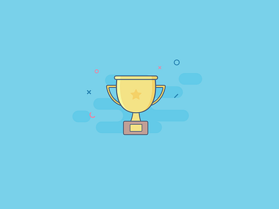 Cup icon congratulations email icon line icon victory