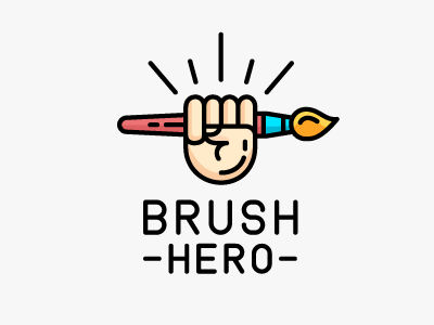 Brush hero art brush brush hero hand logo oil paint paint painting revolution