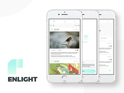 Enlight app green ios light green list listview mobile app news toolbar topbar video