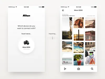 Nikon images upload concept android camera cloud grid ios minimal photos share sketch upload