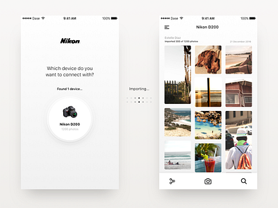 Nikon images upload concept android camera cloud grid ios minimal photos share sketch upload