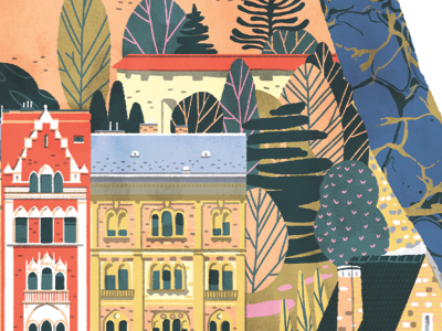 work in progress building city home house illustration pattern tree urban