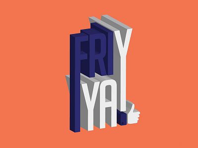 FRIYAY 3d art block friday graphic design icon lettering logo typography vector wip