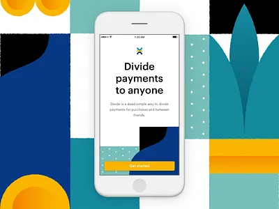 Get started app branding illustration iphone