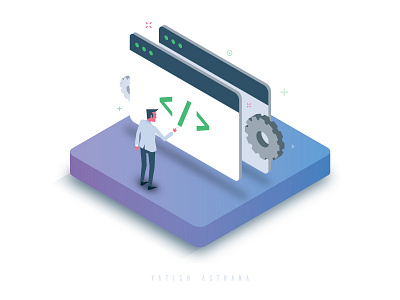 API Integration 3d api code illustration india instamojo integration isometric ui ux vector yatish asthana