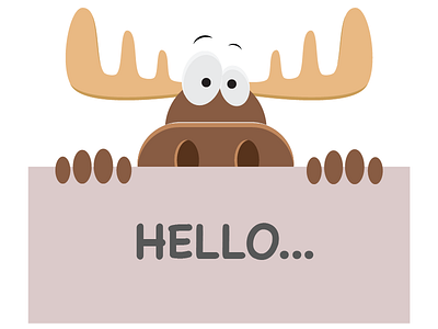 Hello from the moose! animal artwork funny graphic hello illustration moose