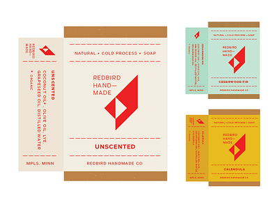 Redbird Handmade cardinal handmade label mock up packaging product redbird soap