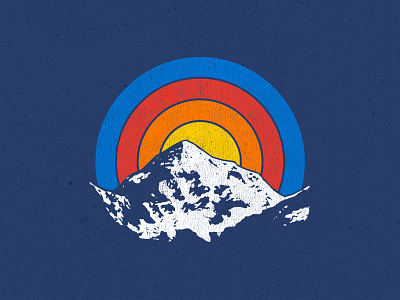 Mountain 70s logo mountain rainbow retro vintage