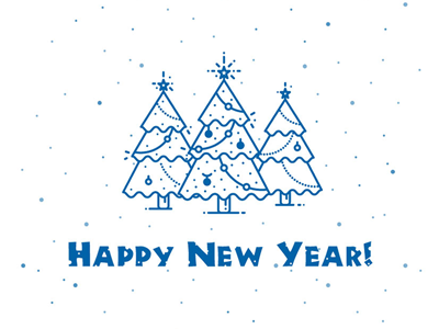 Happy New Year! illustration. design new year outline vector illustartion