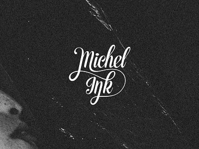 Michel Ink Logo branding dark ink logo script tattoo