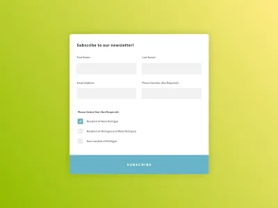 Sign Up Newsletter Design design mobile newsletter sign up ui user interface ux website