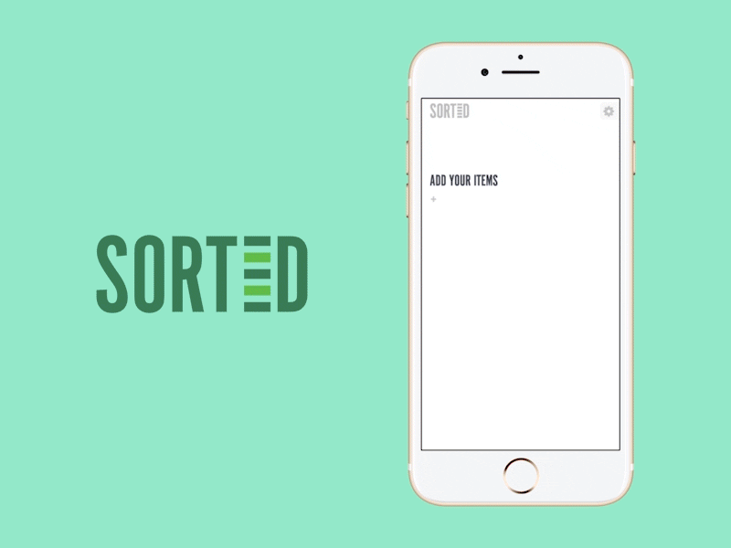 SORTED App animation app gif groceries list organized shopping sorted to do ui ux