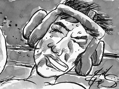 Fight cartoon illustration mad