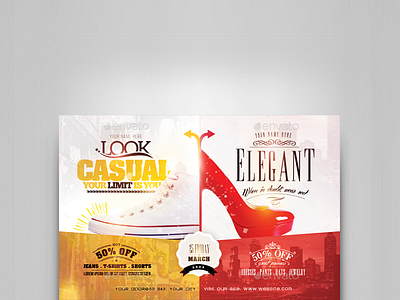 Both Styles Flyer Template boutique chic cute fashion fresh horizontal sale shop shopping show silhouettes store