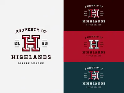 Property of Highlands Little League athletic baseball classic little league retro sports typography