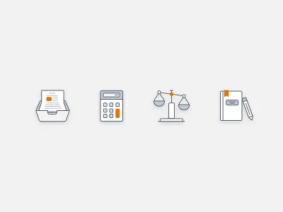 Icon Exploration bank book calculator dashboard design icons illustration outline icons ui