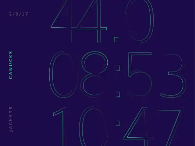 Blue Jackets Score: February 9, 2017 blue jackets columbus data data visualization hockey infographics minimal nhl score sports