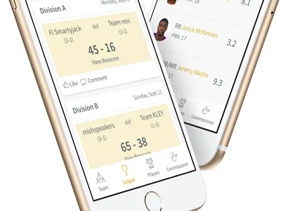 Football App - DraftNutz design fantasy football football league mobile app team ui user experience