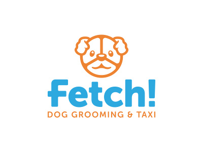 Fetch! Color Logo animal brand branding design dog fetch! flat logo logo design pet vector