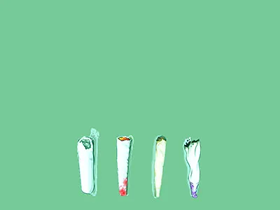 J5 buds diego la diabla draft illustration joint joints lipstick music retro stain test