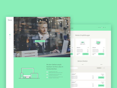 HR Platform and Landingpage green landingpage platform ui