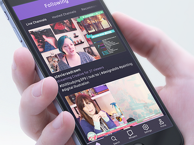 Updates to the Twitch App app creative dark mode design gaming ios live streaming navigation twitch user experience user interface