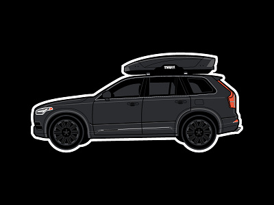 Volvo XC90 037 auto cars illustration thule vector vehicles volvo