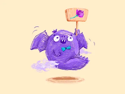 Violet Monster art cute cutemonster digital dragon drawing monster tulip