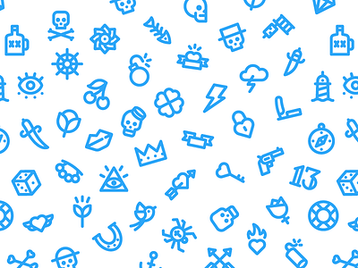 Tattoo icons pattern oldschool skull tattoo