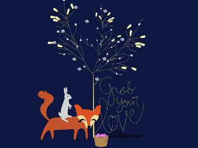 grab your love fox grabyourlove love rabbit valentine
