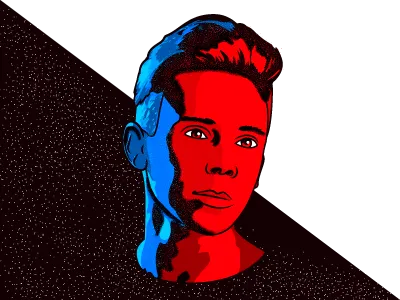 Pegassi & Billie - Truth And Lies Artwork blue illustrator pegassi portrait red