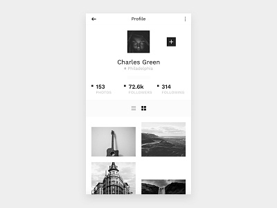 Photo app concept android app concept grayscale ios iphone monochrome photo ui ux