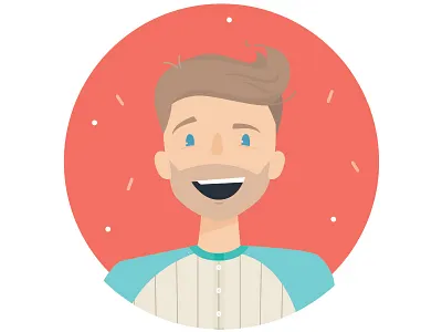 Happy dude boy character color flat design illustration