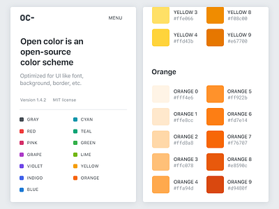 Open Color Web Mobile color colors opencolor scheme swatches ui web