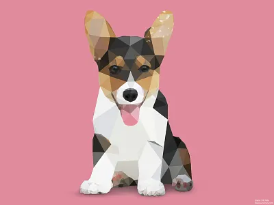 Corgi. animal animals corgi corgis dog dogs illustration low poly low polygon photoshop puppy vector