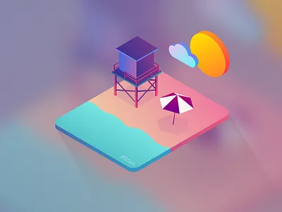 Isometric Icon 03 gradiant graphic icon illustration isometric picas sun sunny weather