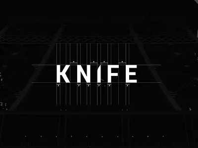 Knife logo concept construction grid knife letters logo logo design logotype mark process typography vector