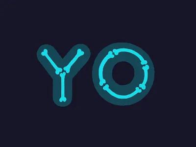 Yo hand lettering illustration lettering skeleton sketch type x ray yo