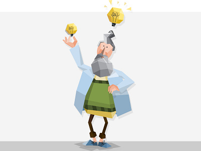 Low Poly Professor 2d 3d bulb icon idea infographic light old people professor shape teacher