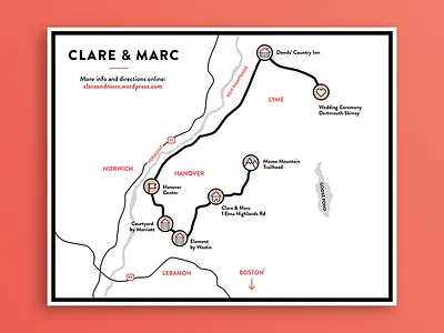 Wedding invitation map icons invitation map stationary