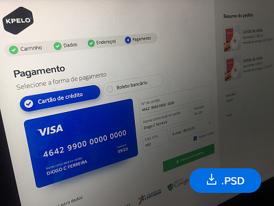 Checkout card checkout mockup payment psd template