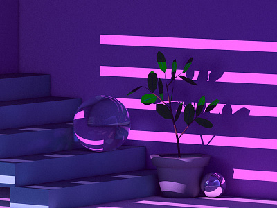 Plant Life 3d c4d chrome cinema 4d lighting low poly plant refraction render