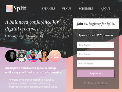 Conference Landing Page 003 dailyui event landing page registration sketch