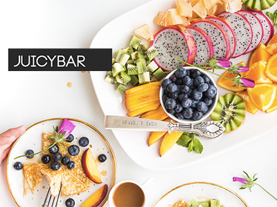 Juicy Bar Landing Page foodie fruits juice ui web design