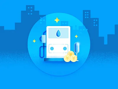 Illustration of guide page 2 blue illustration