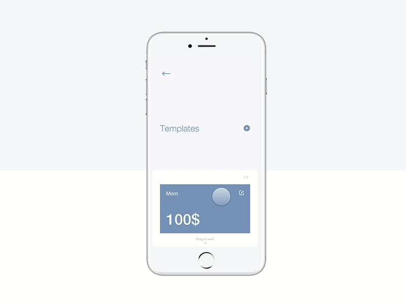 Framer experiment | pull to send app bank framer framerjs interaction ios minimal motion prototype template ui ux