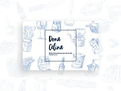 Dona Celina - WIP branding business card design equipment food goa graphic illustration kitchen logo restaurant