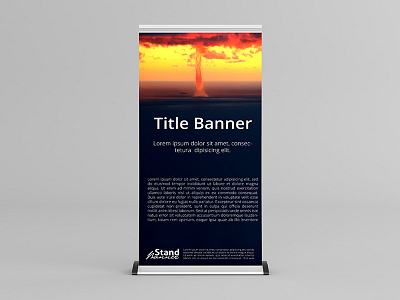 Retractable - Roll Up Banner Stand Mock-Up mock mockup pull pullup retractable roll roller stand uproll