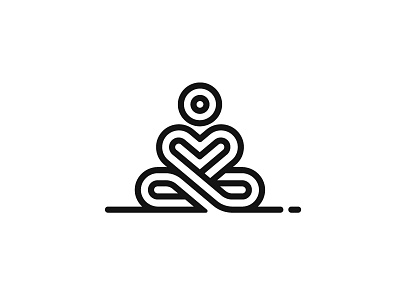 Yoga Love line logo love mark symbol yoga